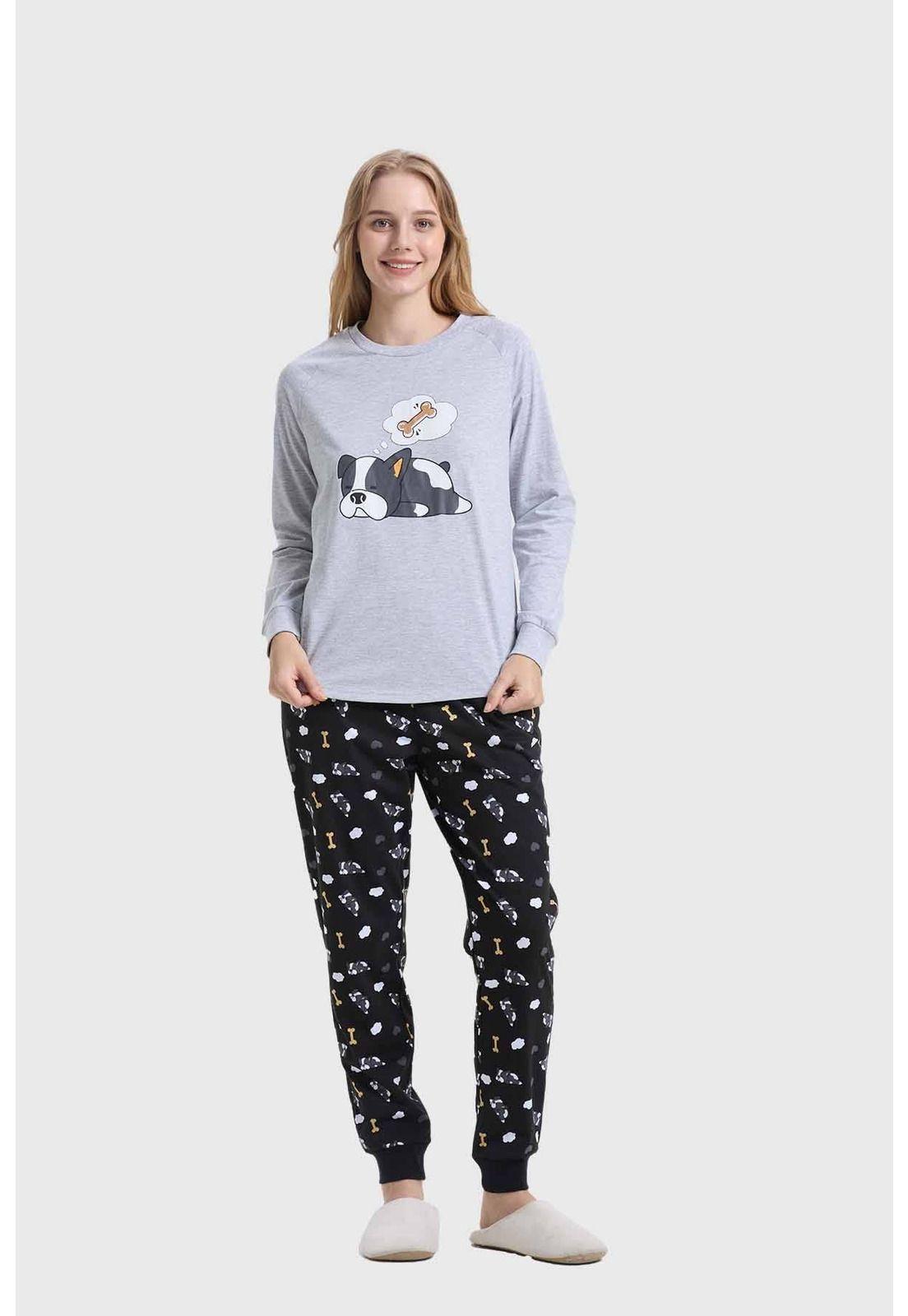 Pijama Mujer Gris-0