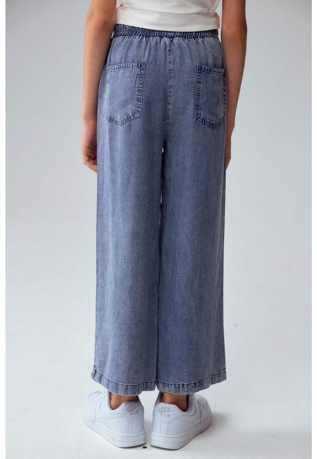 Jeans Niña Wide Leg Lyocell Azul-2