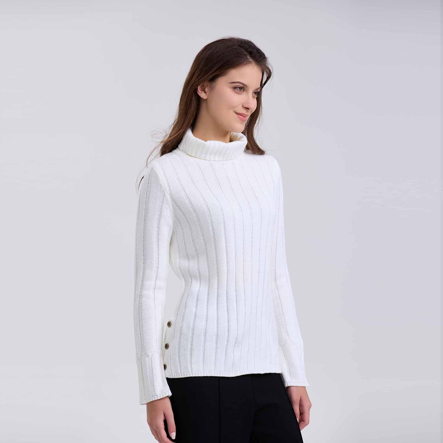 Sweater Mujer Botones Crudo-1