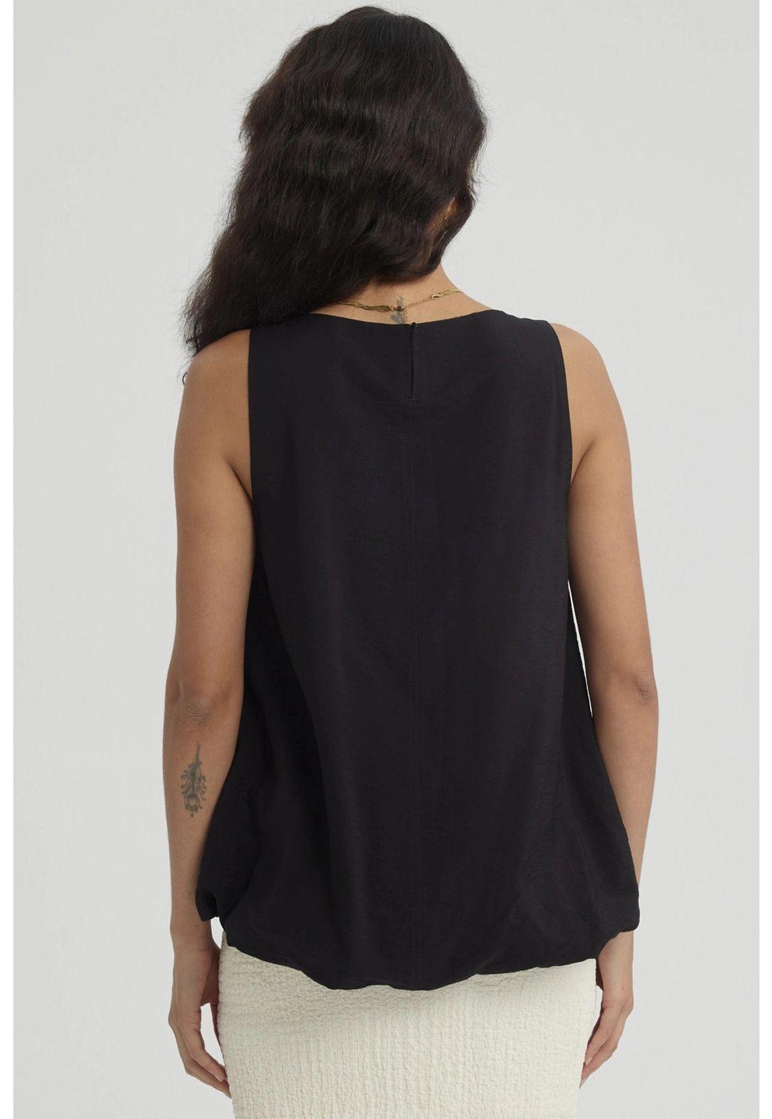 Blusa Mujer Basta Globo Negro-2