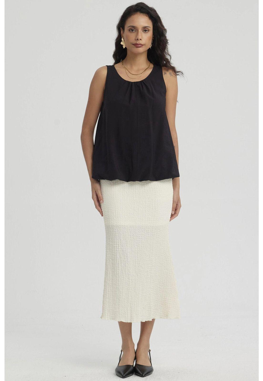 Blusa Mujer Basta Globo Negro-3