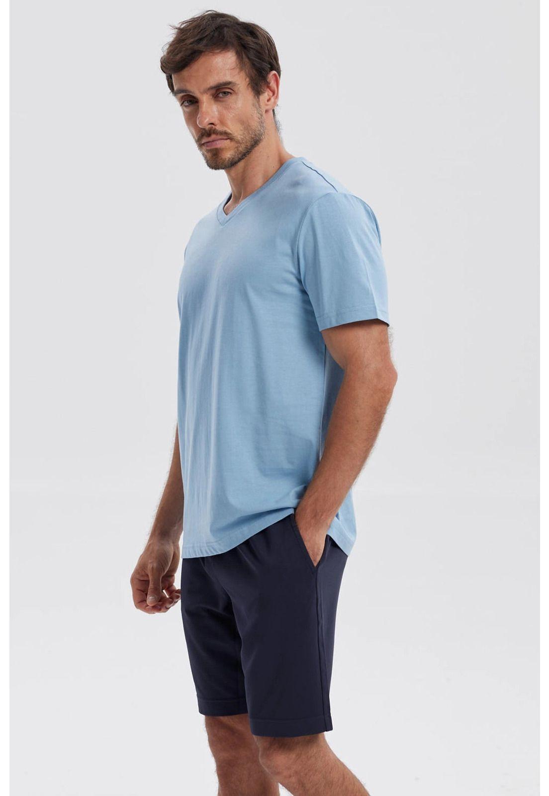 Polera Hombre Básica Celeste Claro-1