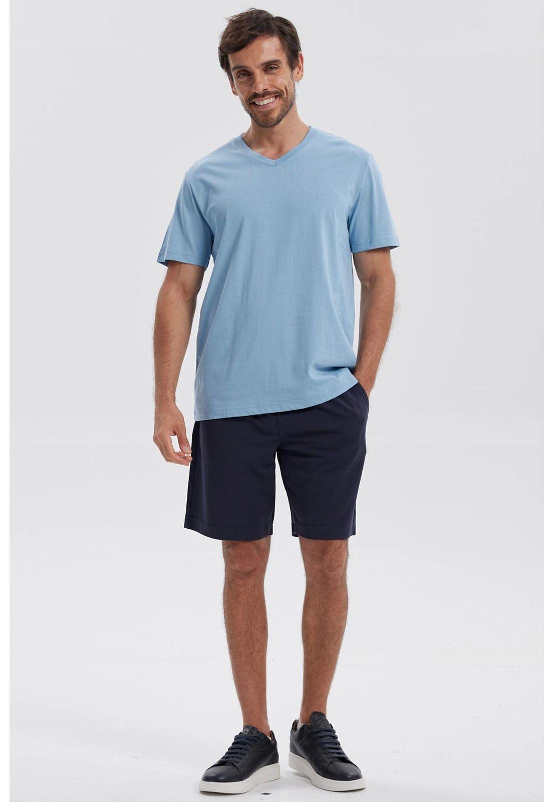 Polera Hombre Básica Celeste Claro-3