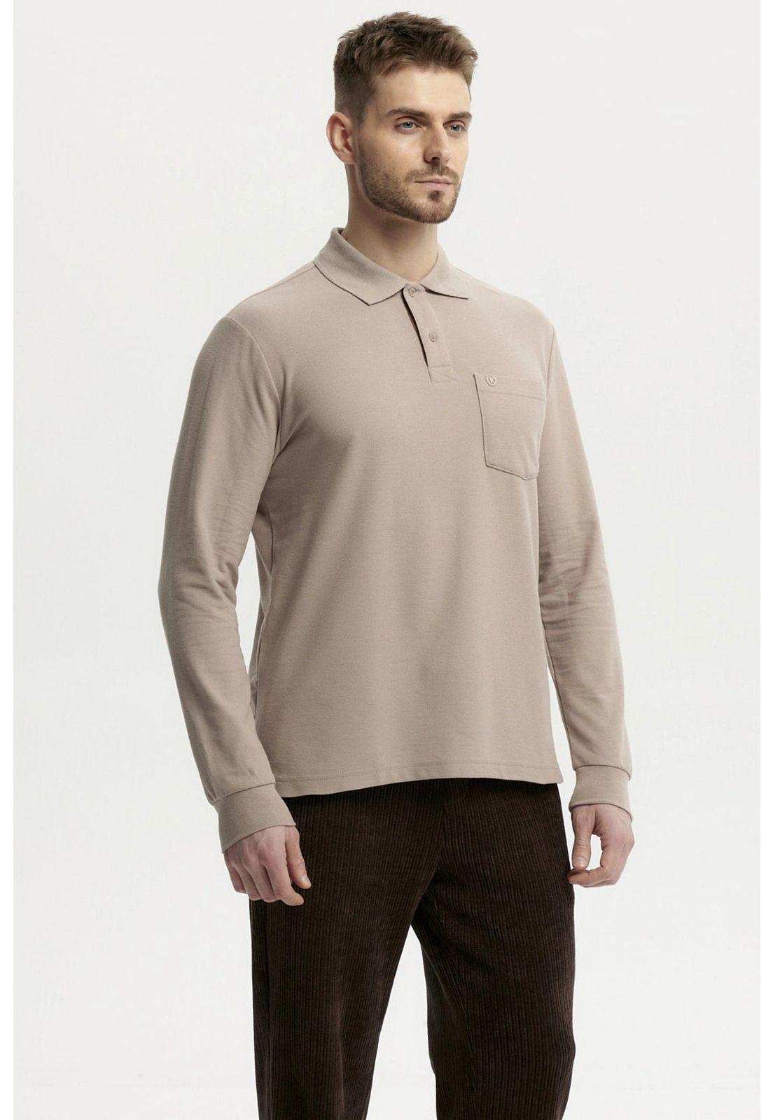 Polera Hombre Pique Básica Beige - ll-1