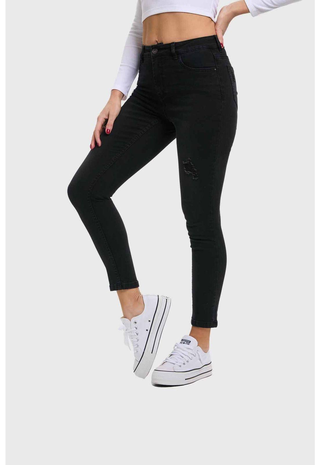 Jeans Mujer Skinny Lia Negro - ll-1