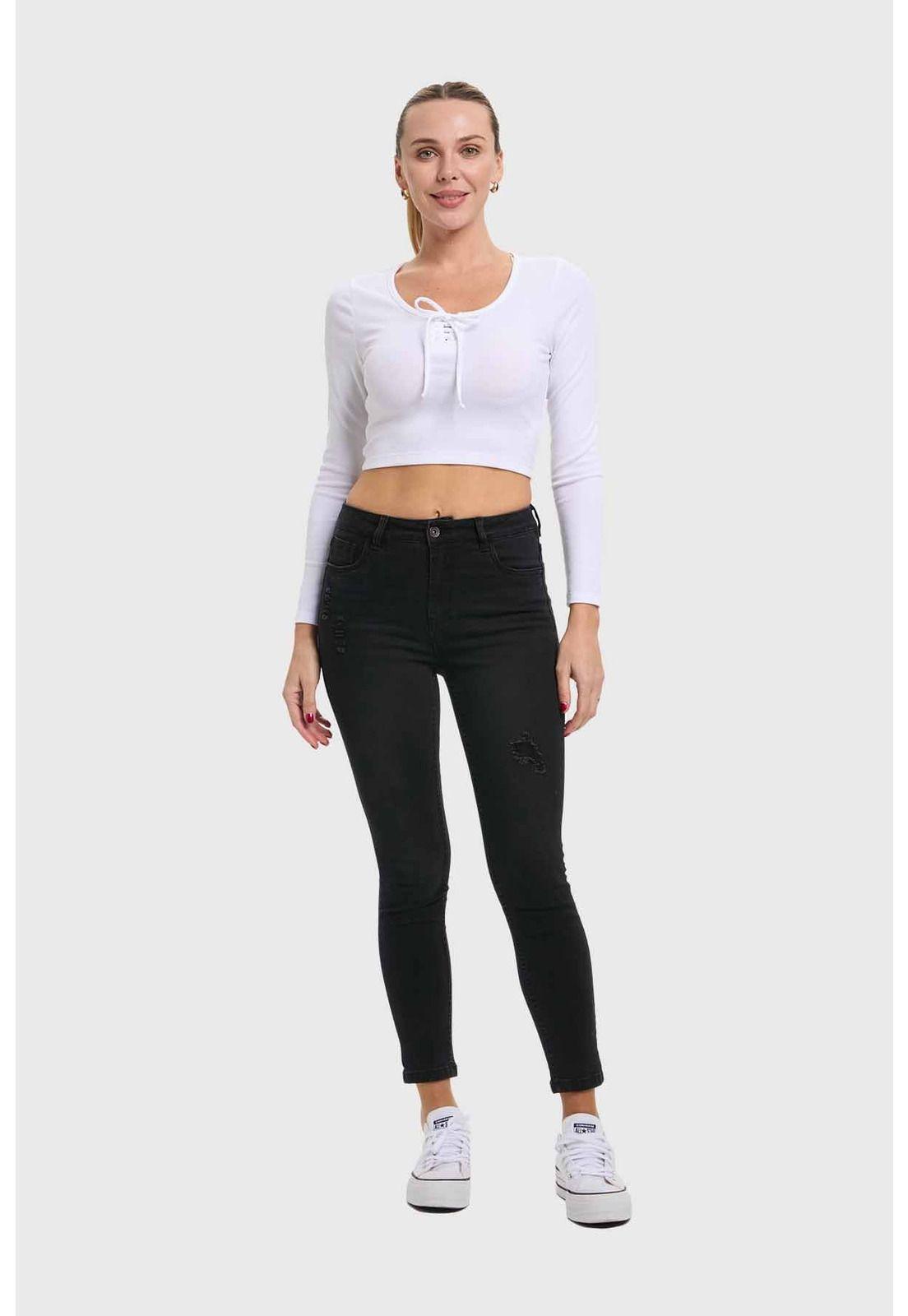 Jeans Mujer Skinny Lia Negro - ll-3