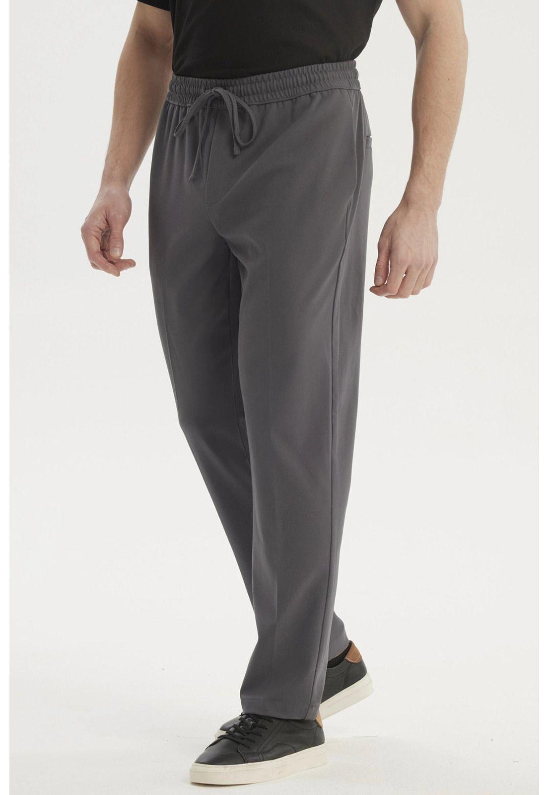 Pantalón Hombre Calce Recto Gris Oscuro-1