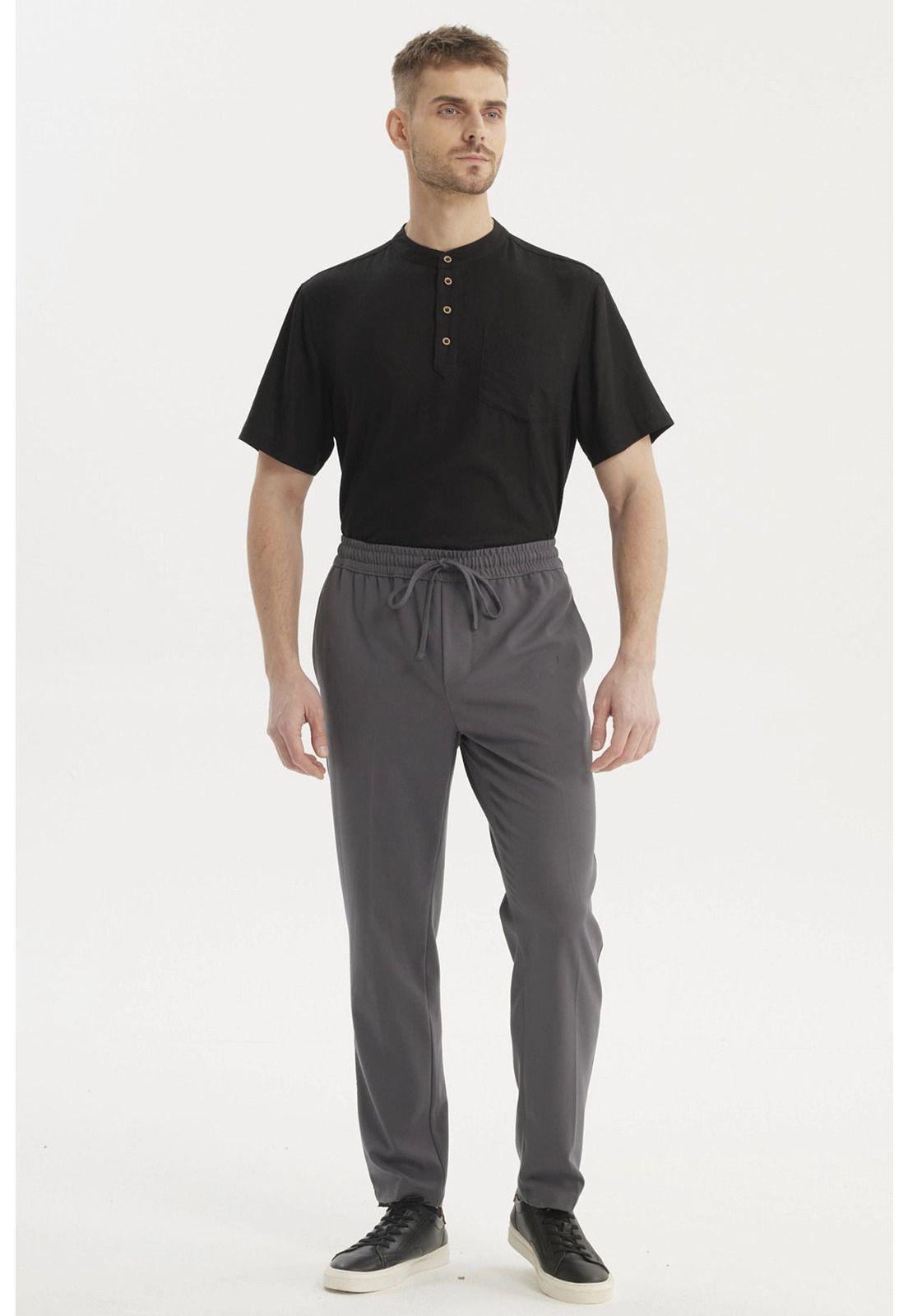 Pantalón Hombre Calce Recto Gris Oscuro-3