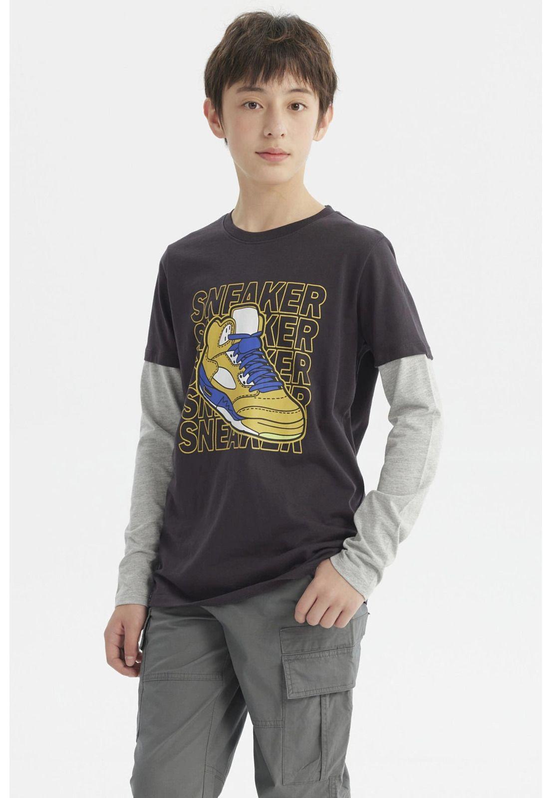 Polera Niño Básica Print Marengo-1