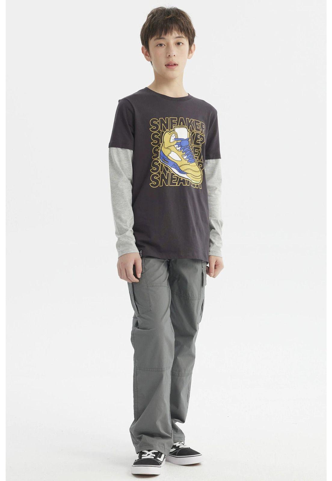 Polera Niño Básica Print Marengo-3