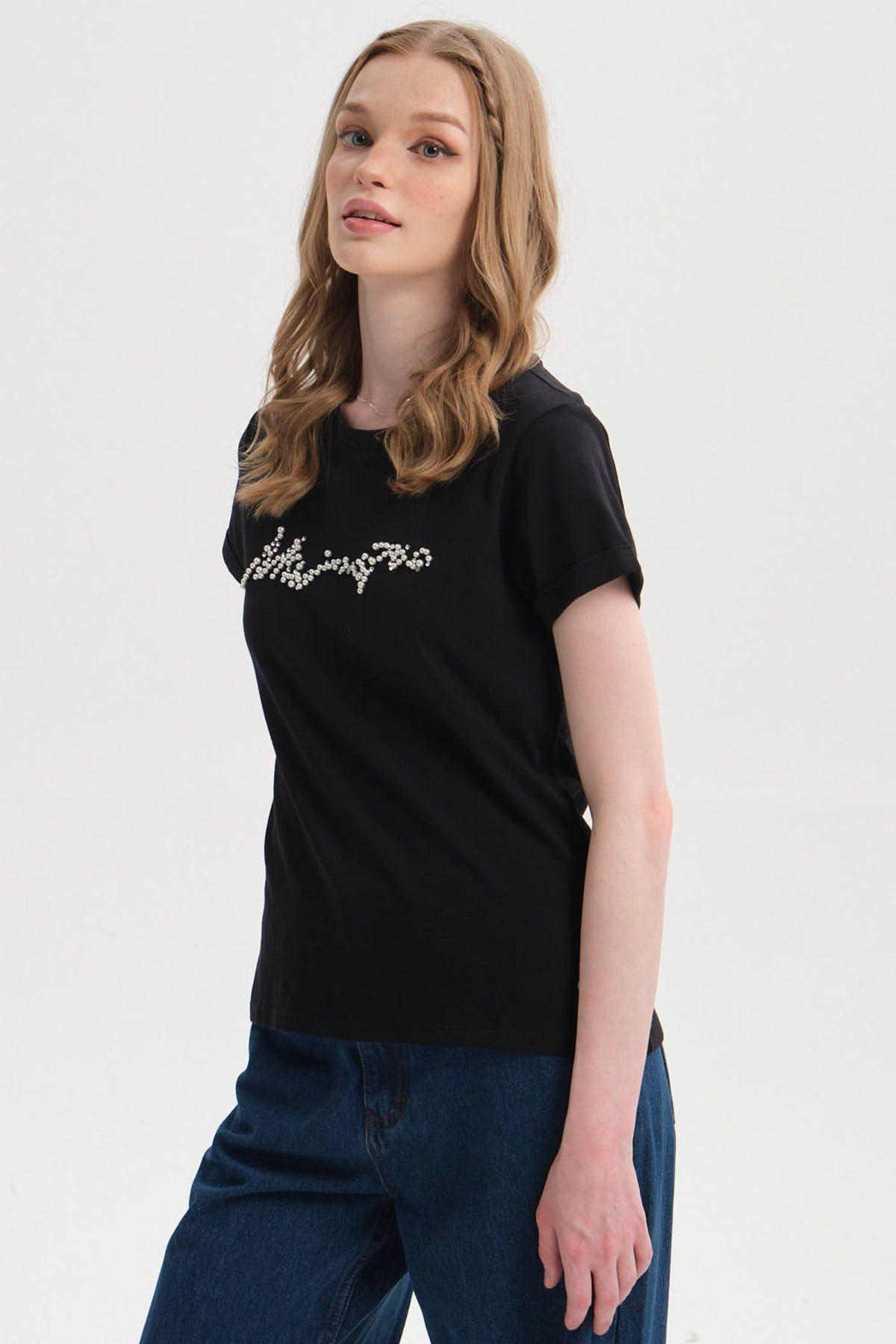 Polera Mujer Gráfica Roll Up Negro-1