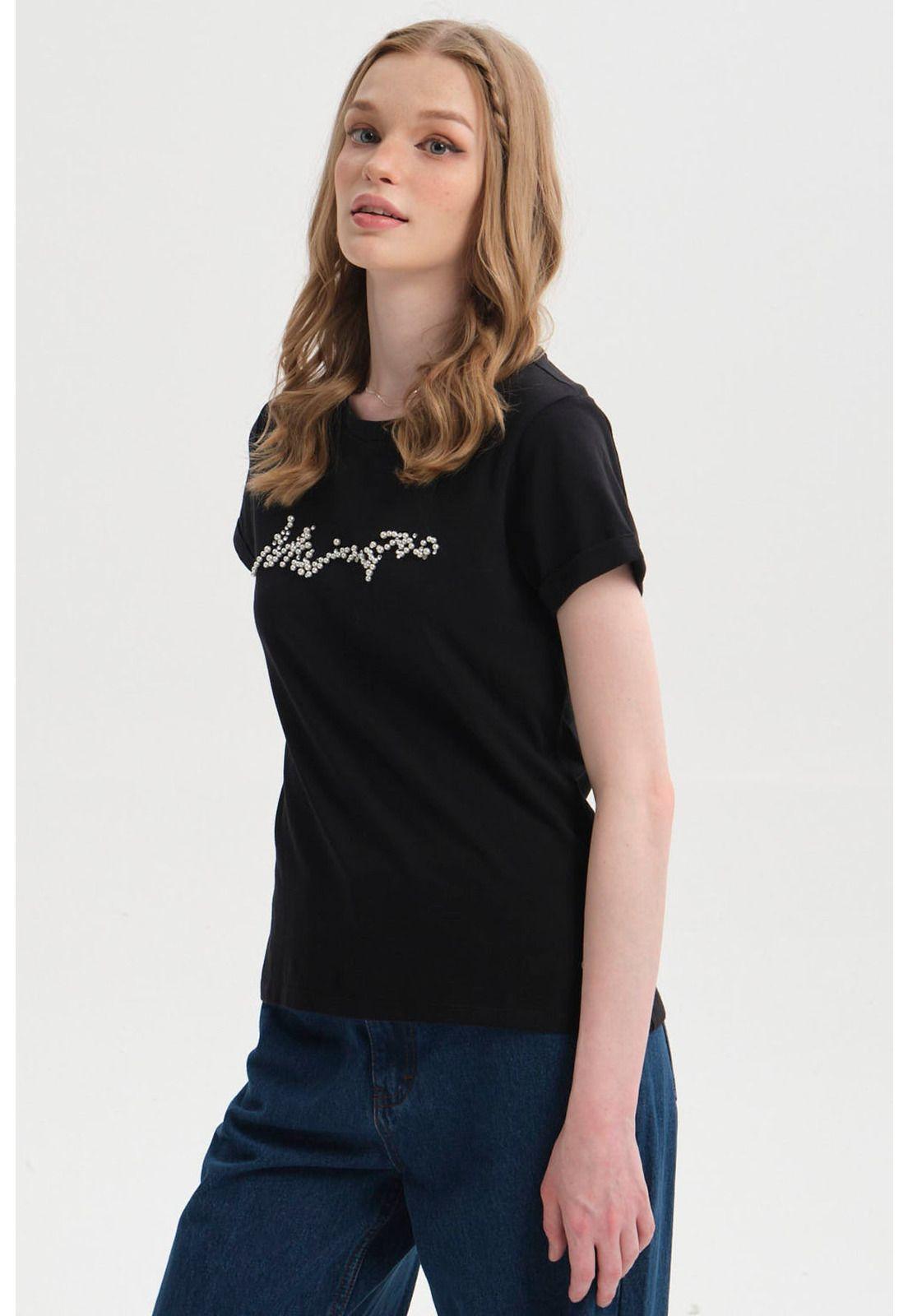 Polera Mujer Gráfica Roll Up Negro-1