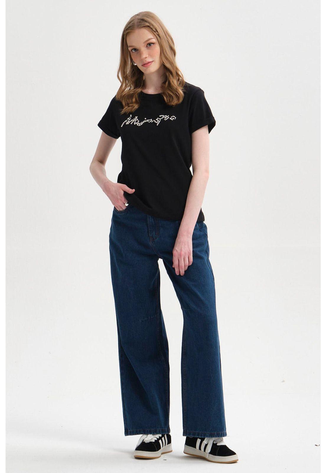 Polera Mujer Gráfica Roll Up Negro-3