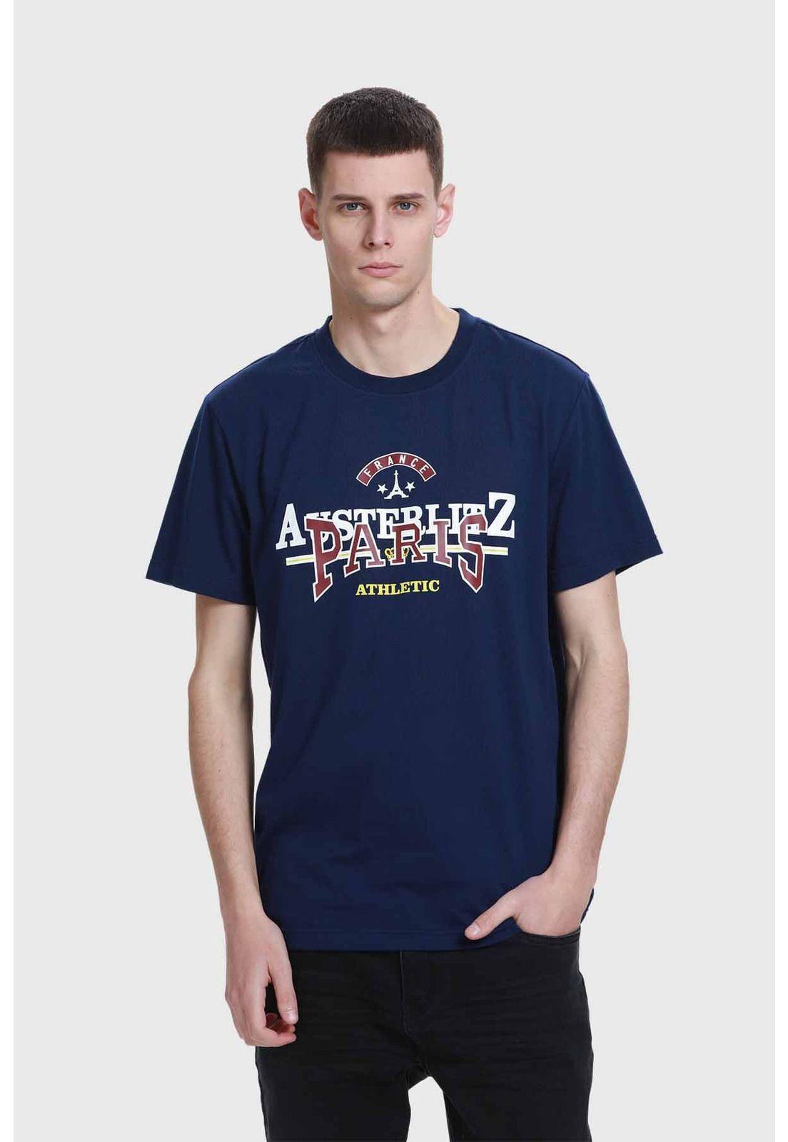 Polera Hombre Print Azul - lll-0