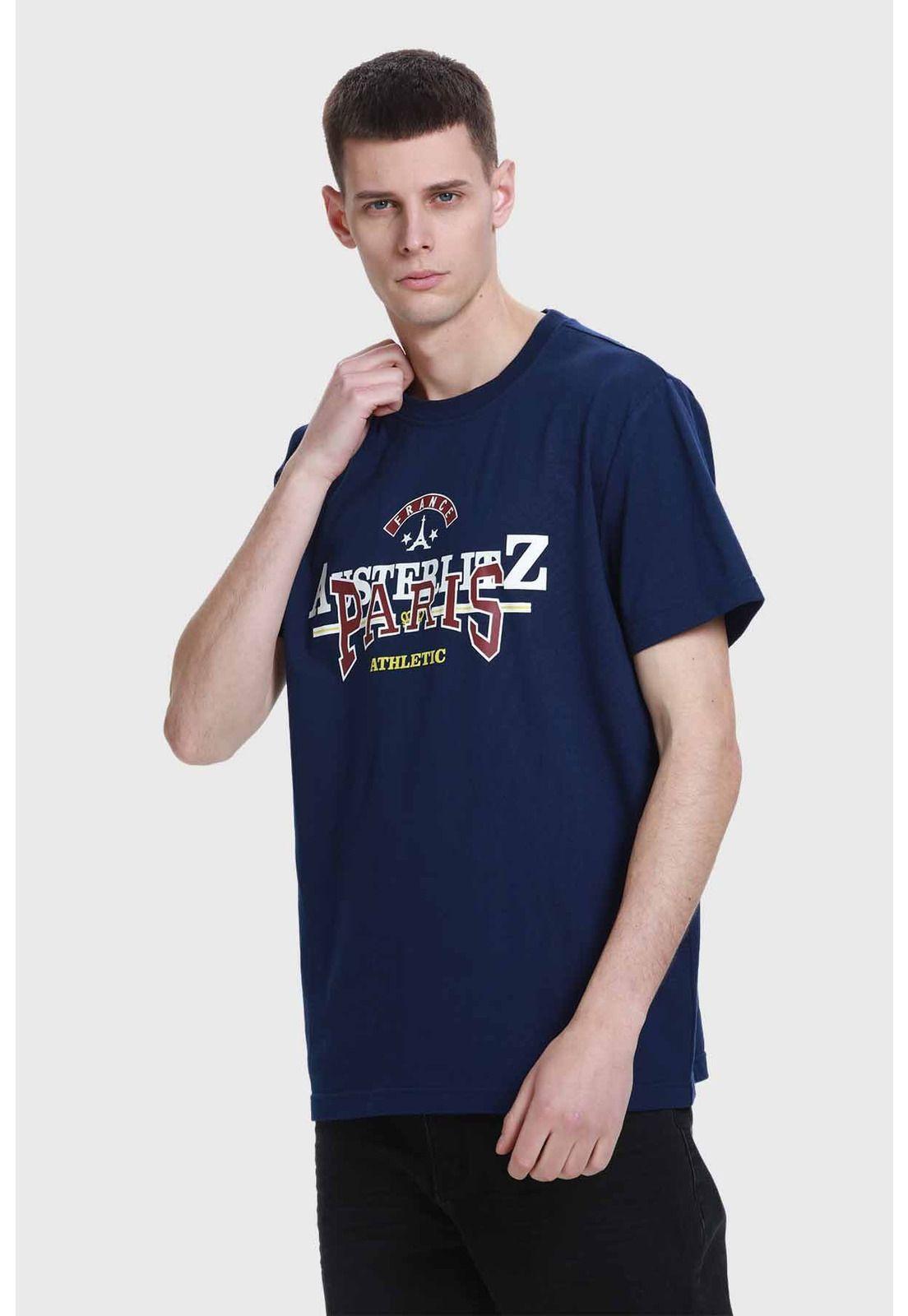 Polera Hombre Print Azul - lll-1