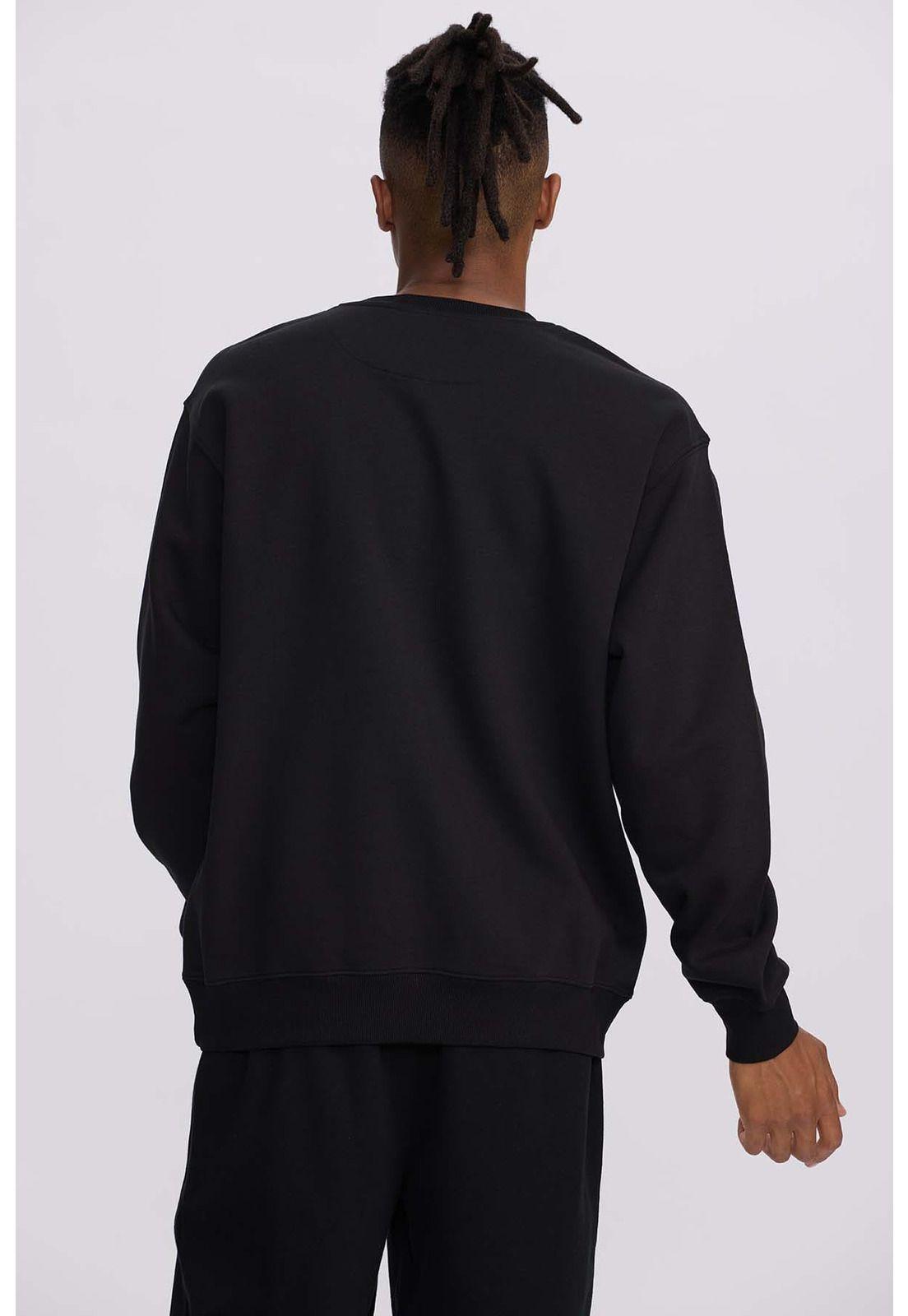 Polerón Hombre Central Print Negro-2