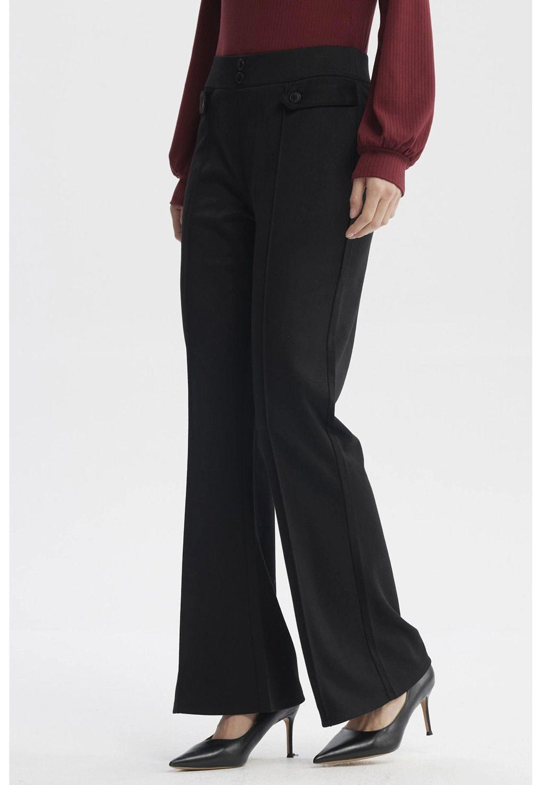 Calza Mujer Leve Flare Negro-1