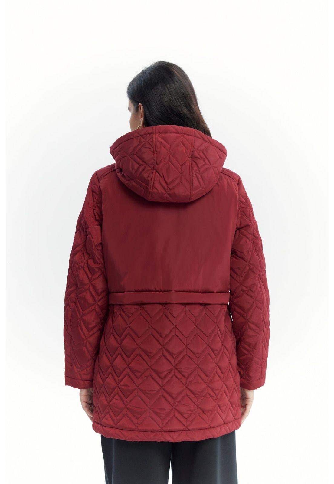 Parka Mujer Slim Rojo Oscuro-2