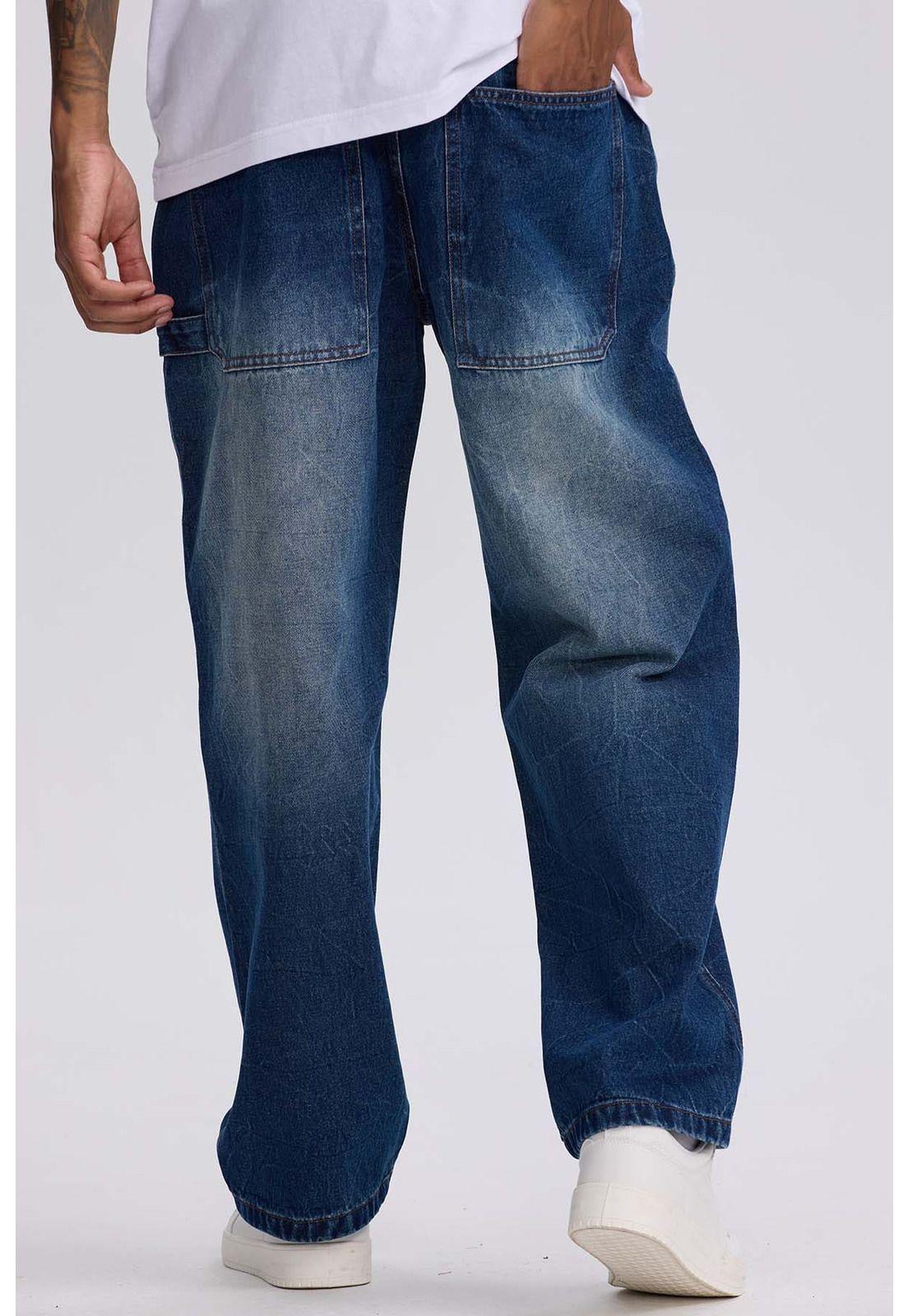 Jeans Hombre Baggy Focalizado Azul-1