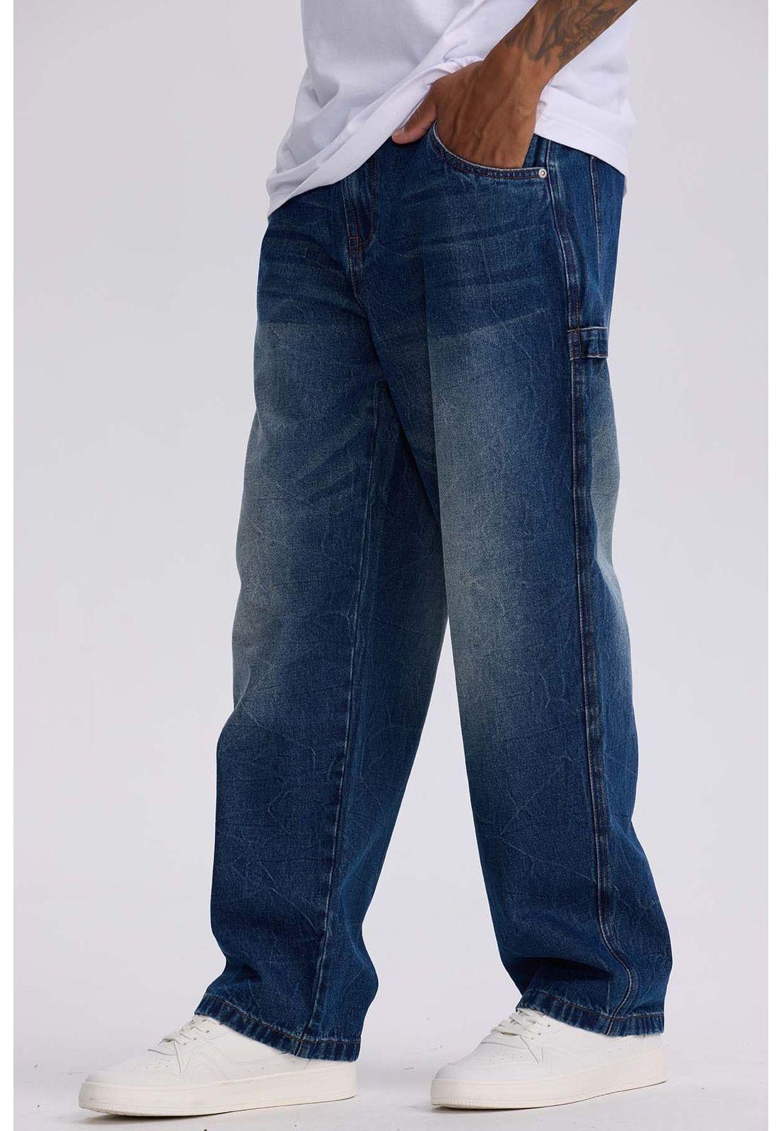 Jeans Hombre Baggy Focalizado Azul-2