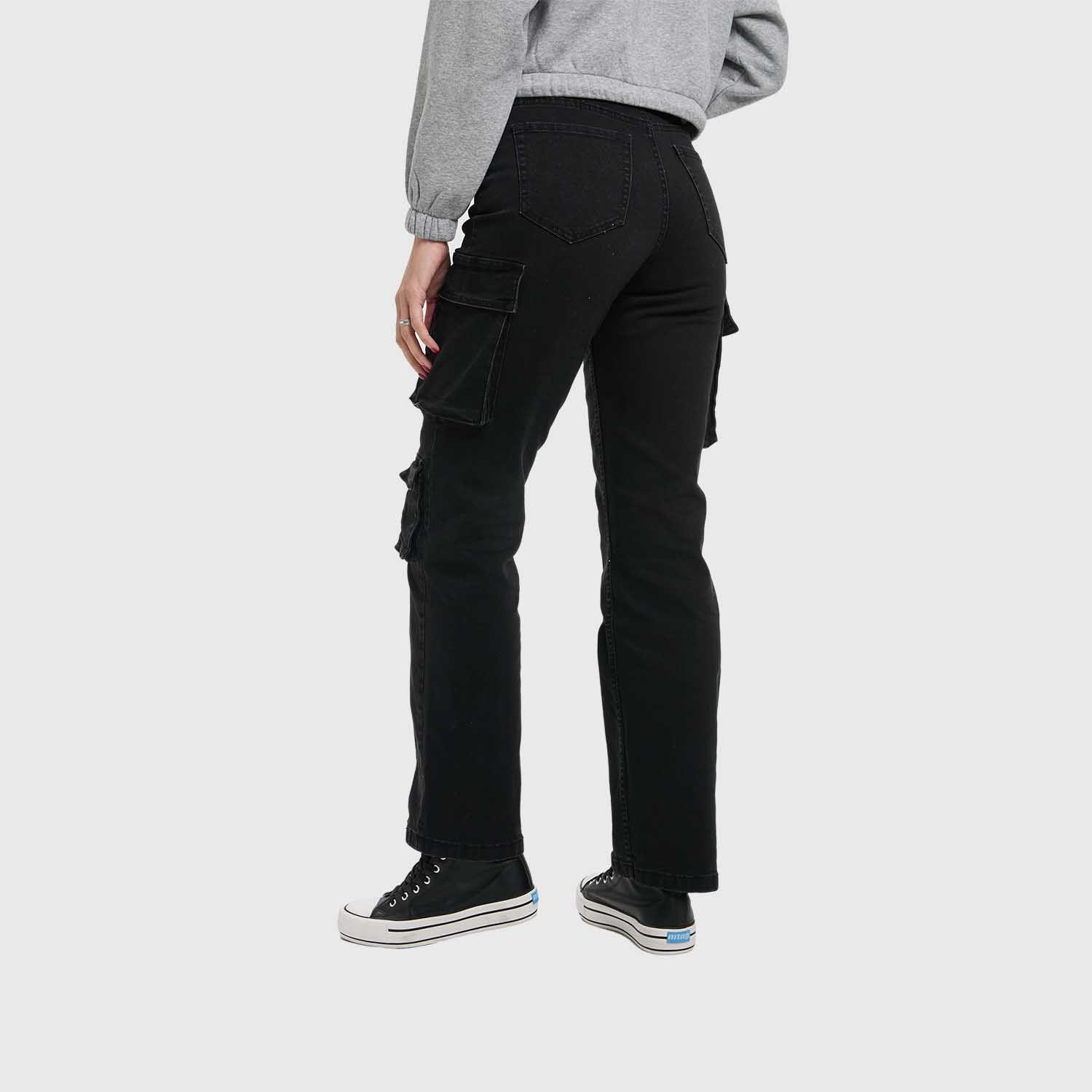Jeans Mujer Denim Calce Recto Negro-2