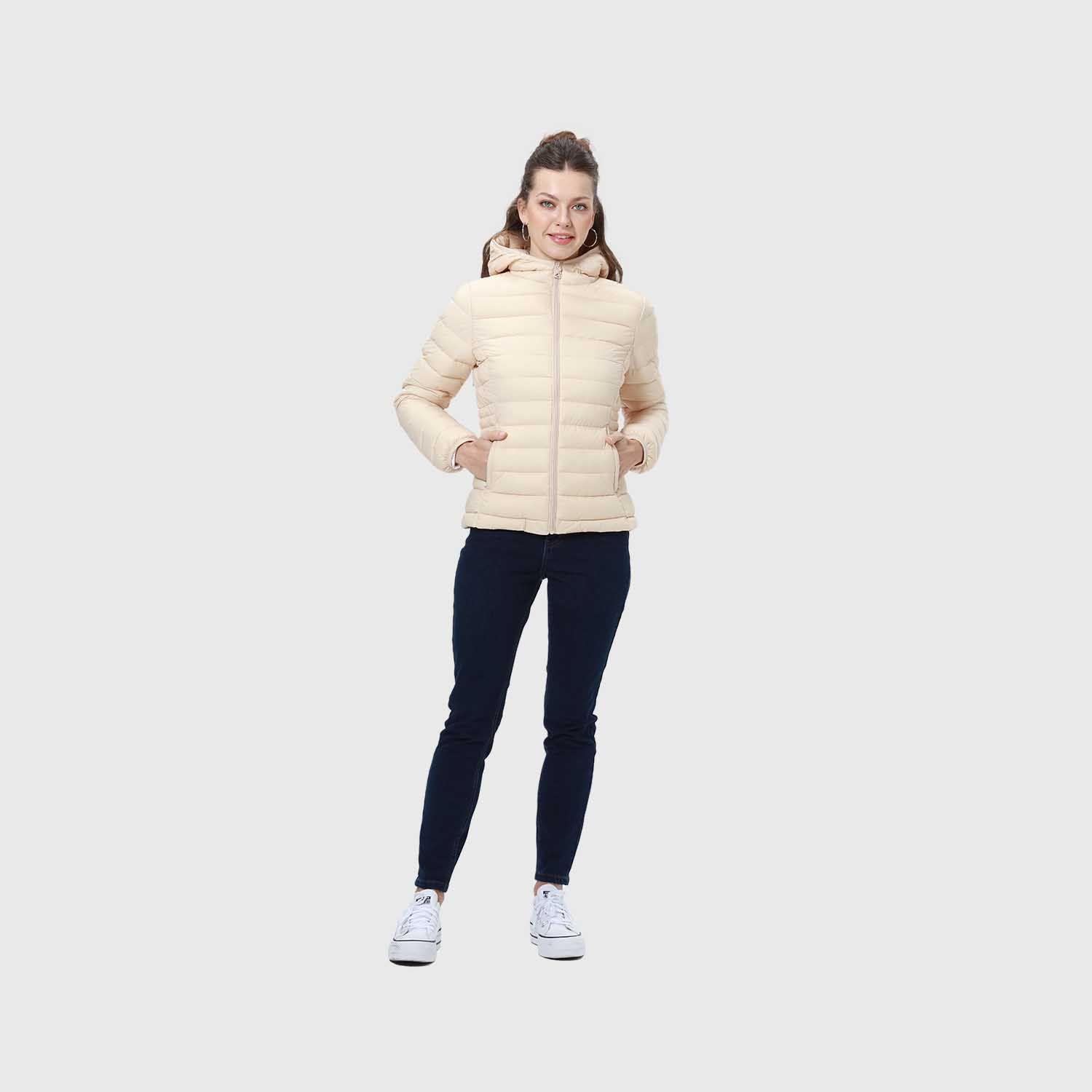 Parka Mujer Corta Plummy Beige-3