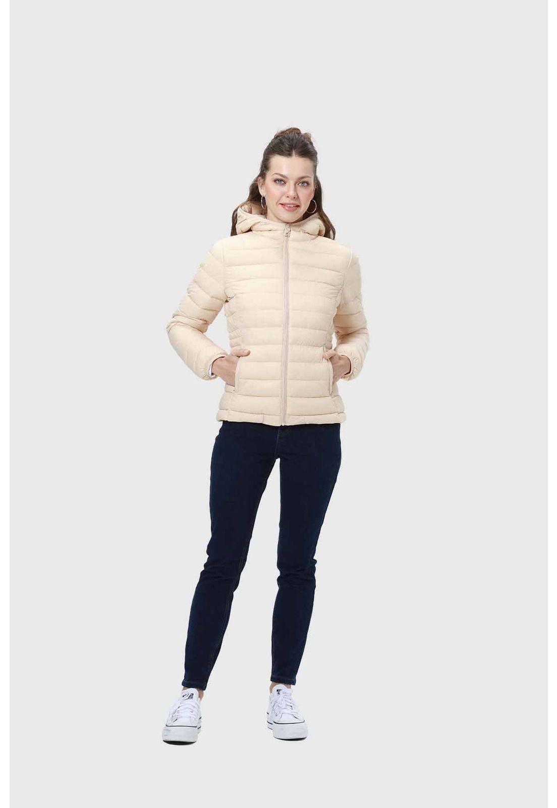 Parka Mujer Corta Plummy Beige-3