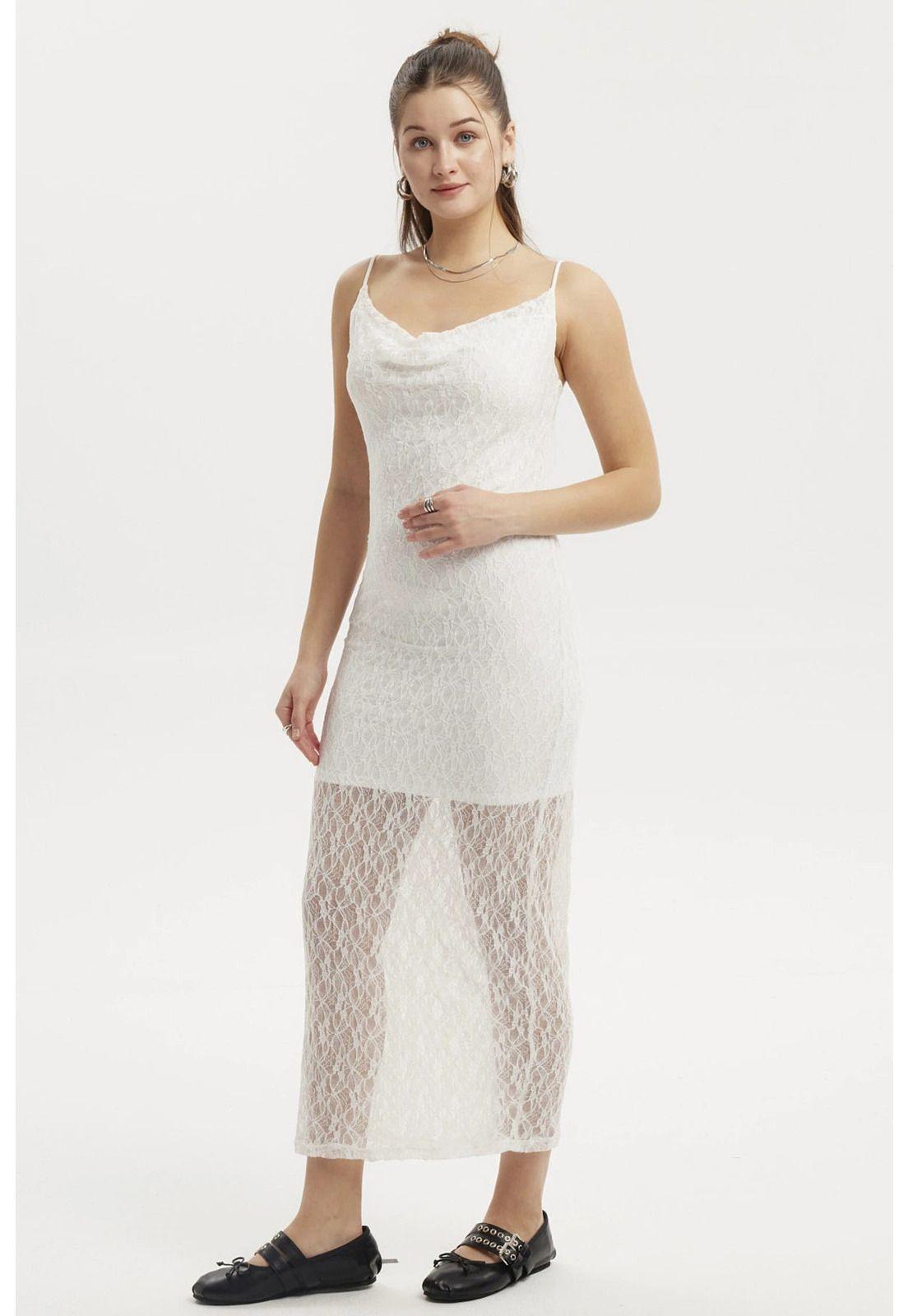 Vestido Mujer Largo Tirantes Blanco-2