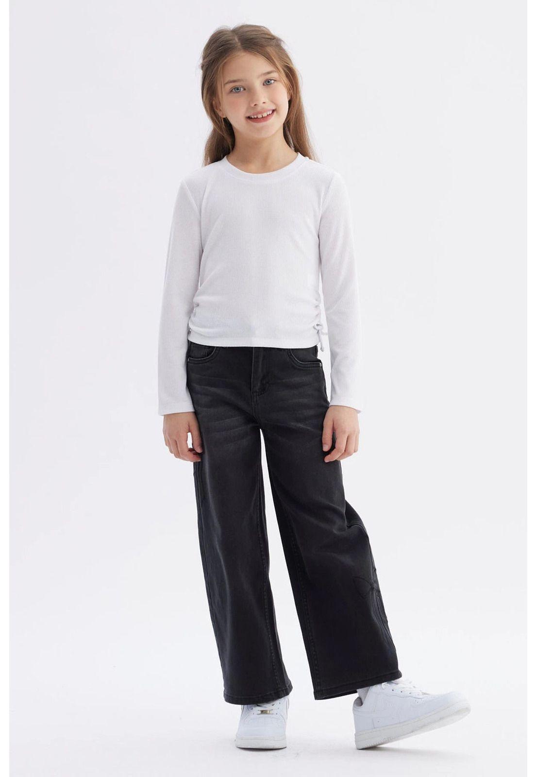 Polera Niña Recogidas Blanco-3