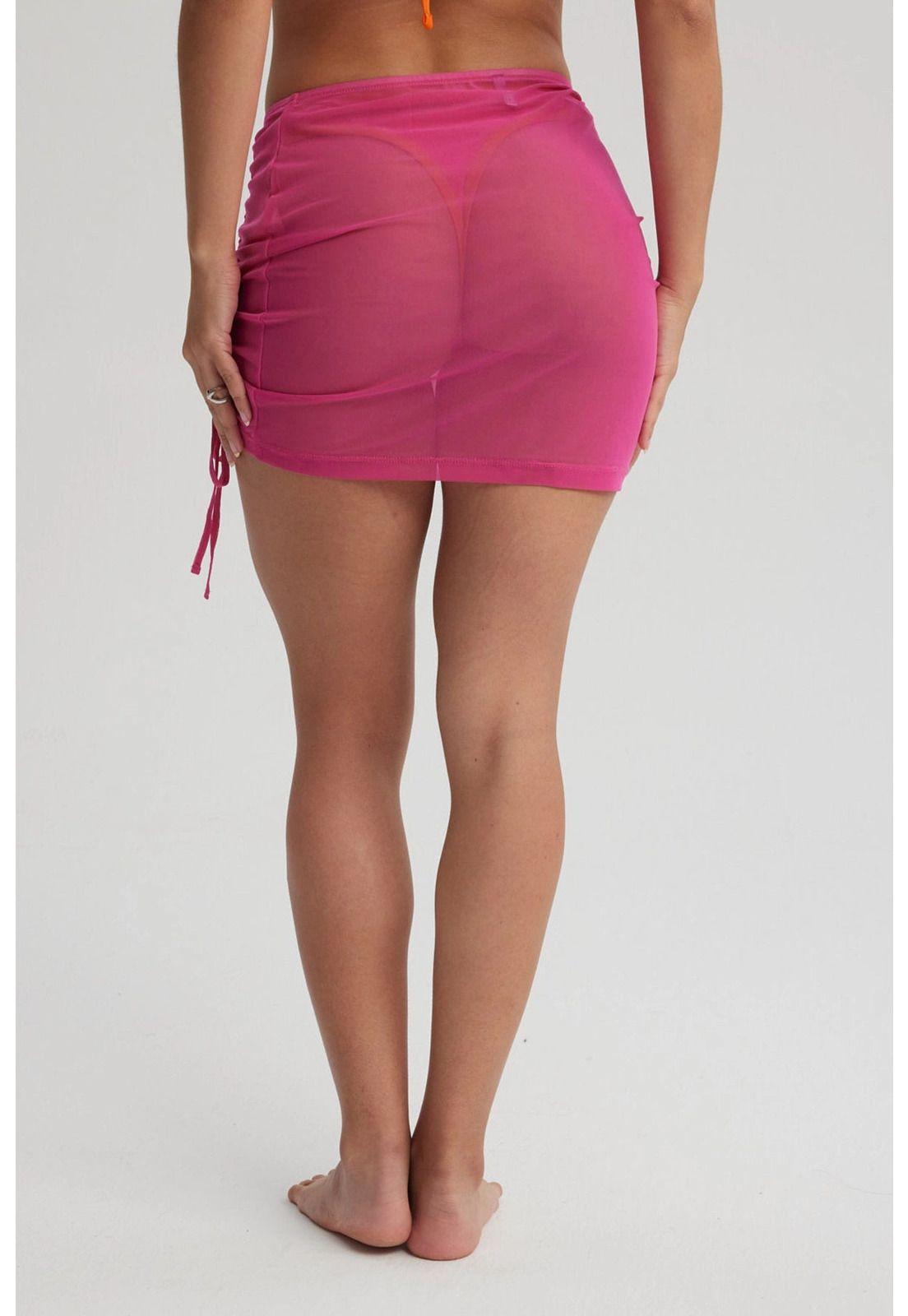 Falda Mujer Malla Fucsia-2