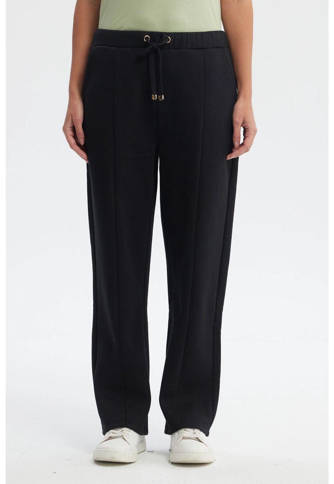 Pantalón Buzo Mujer Calce Recto Negro - lll-0