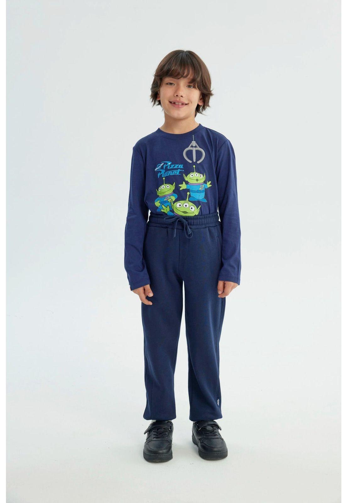 Pantalón Buzo Niño Pitillo Azul Oscuro - Vl-3
