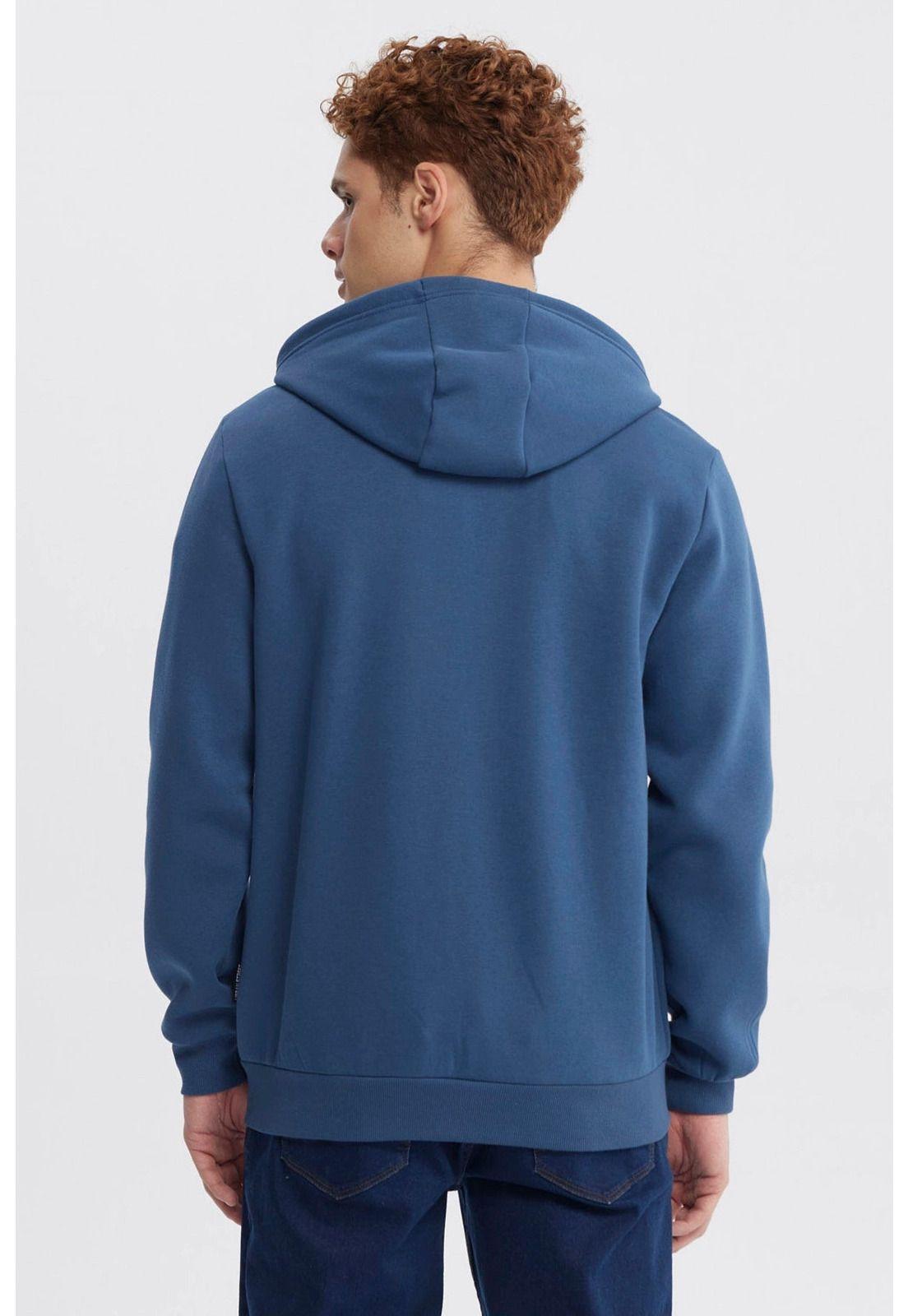 Polerón Hombre Full Zipper Basico Azul Piedra-2