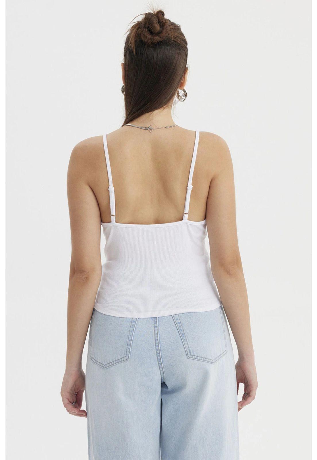 Peto Mujer Pabilo Aplicación  Blanco-2