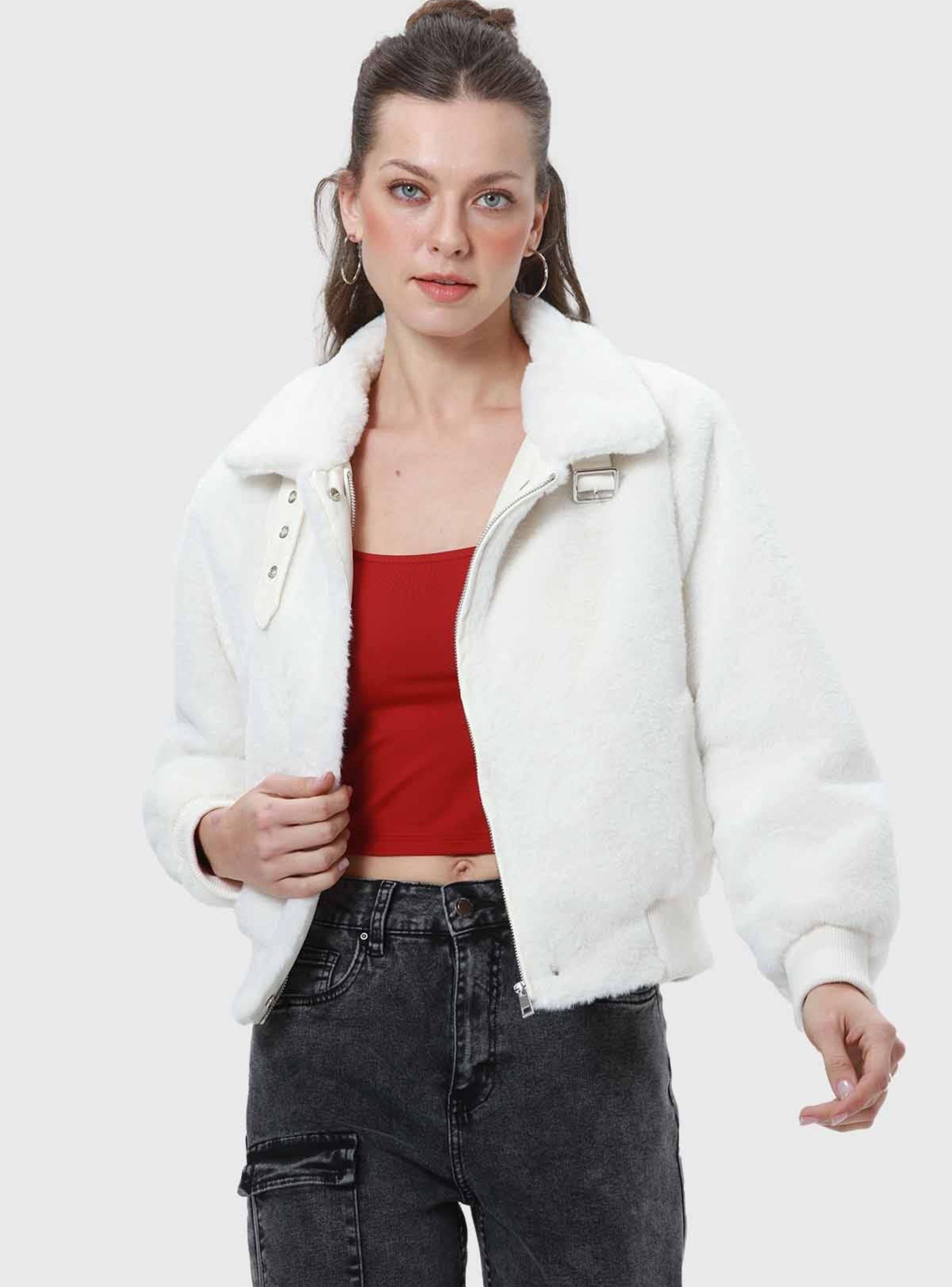 Chaqueta Mujer Peludo Crudo Fashion's Park-2