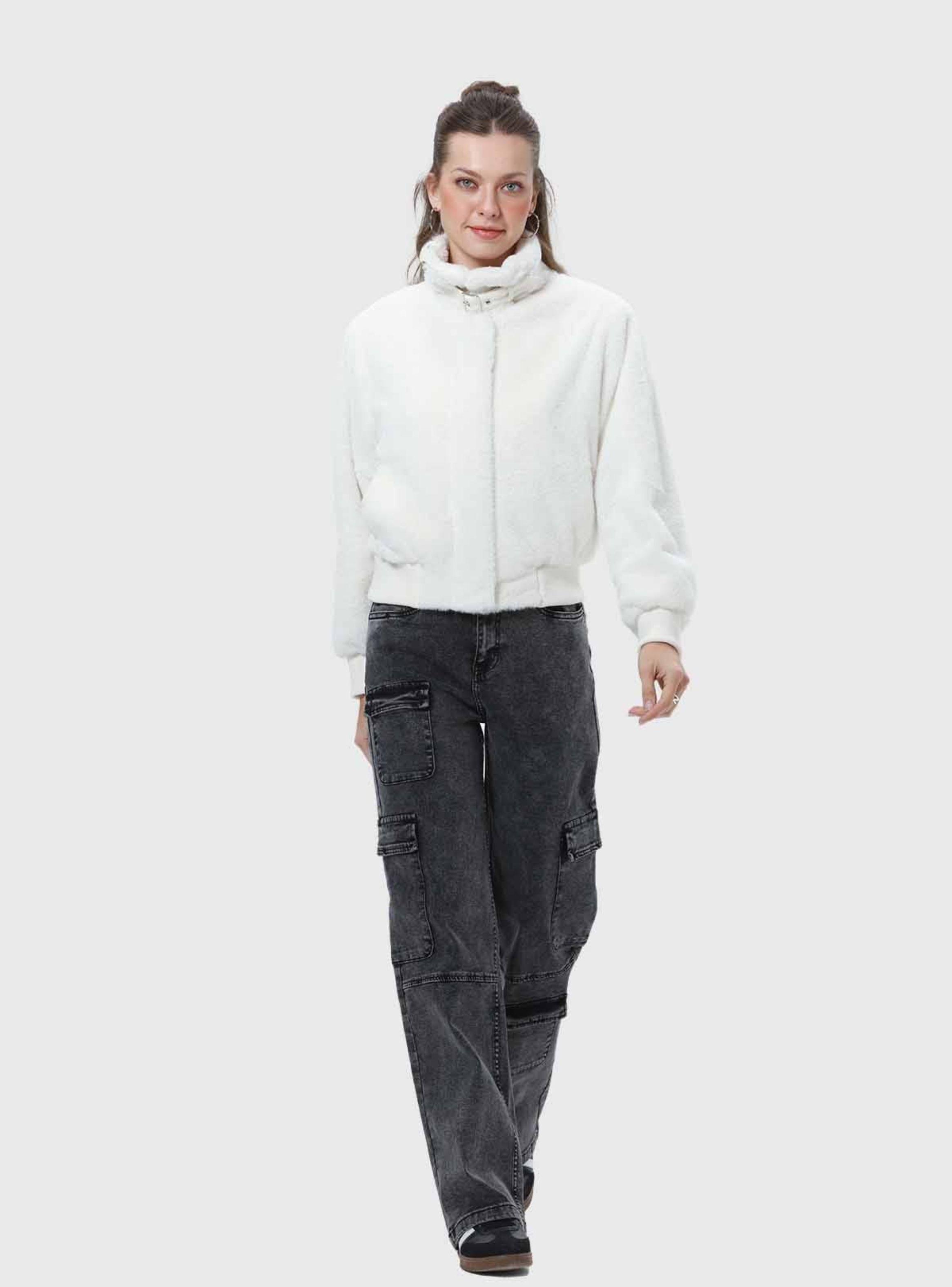 Chaqueta Mujer Peludo Crudo Fashion's Park-3