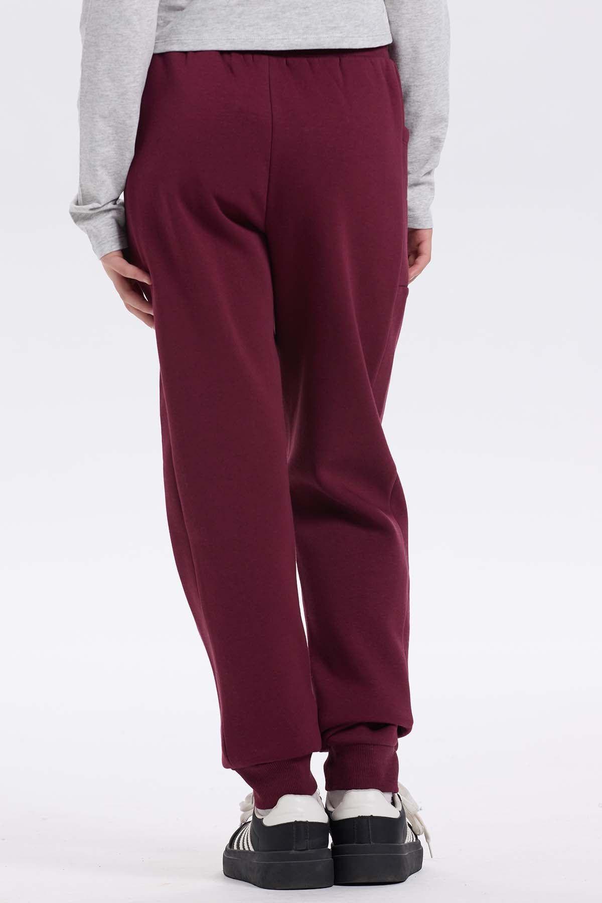 Pantalón Buzo Niña Bipack Vino-4