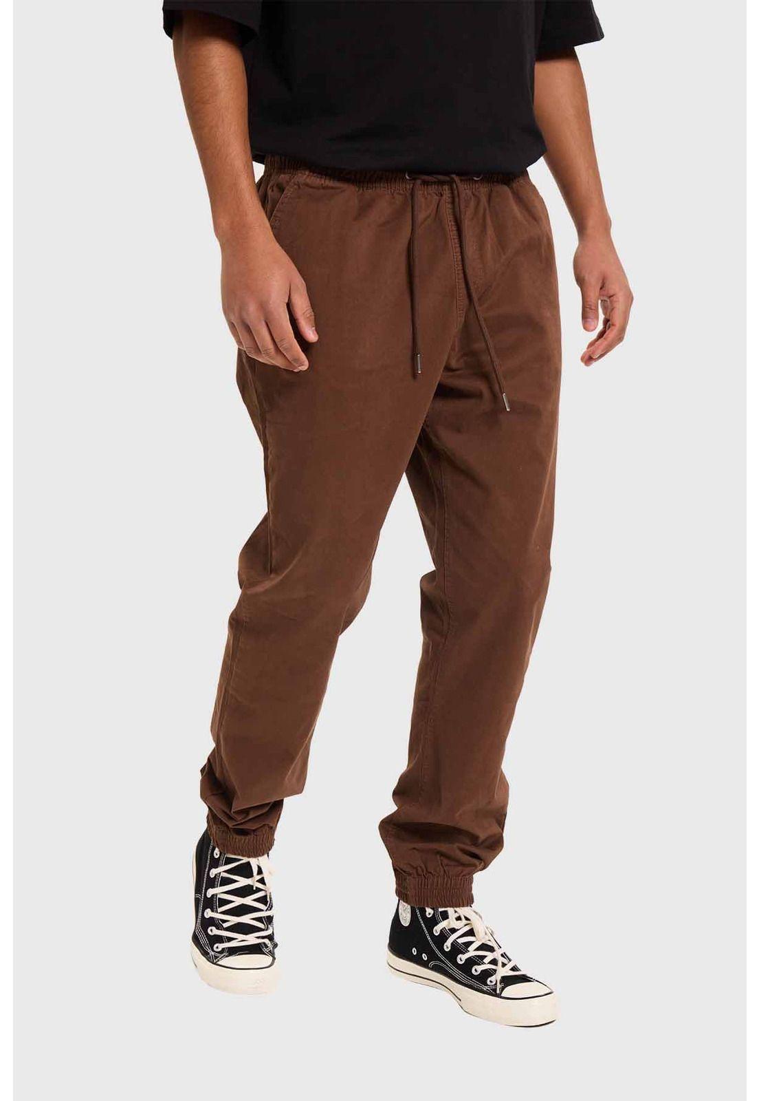 Pantalón Hombre Jogger Twill Chocolate-1