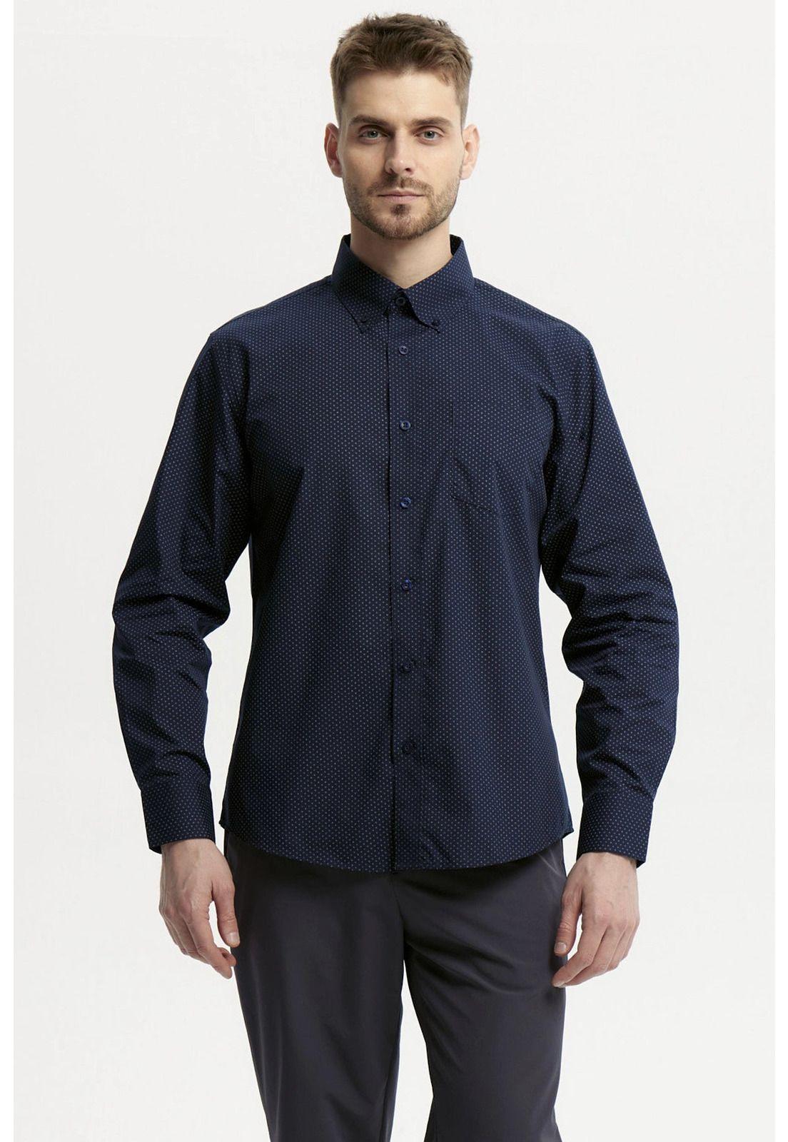 Camisa Hombre Fantasía Azul Marino - ll-0