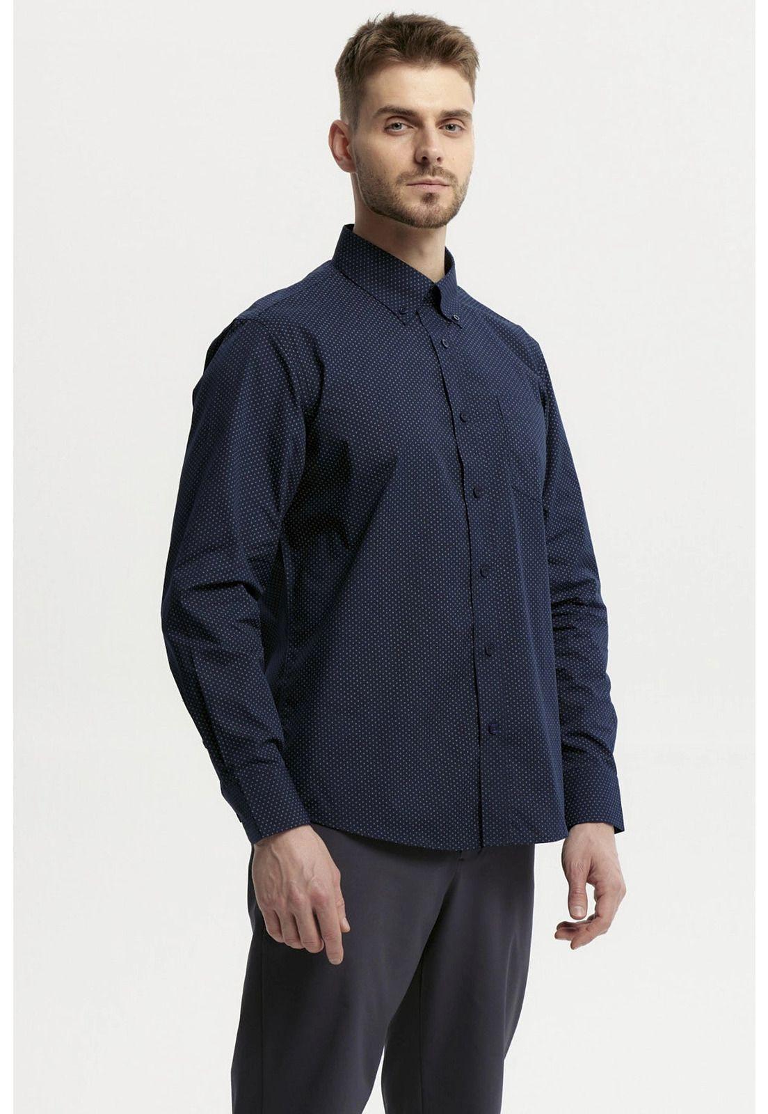 Camisa Hombre Fantasía Azul Marino - ll-1