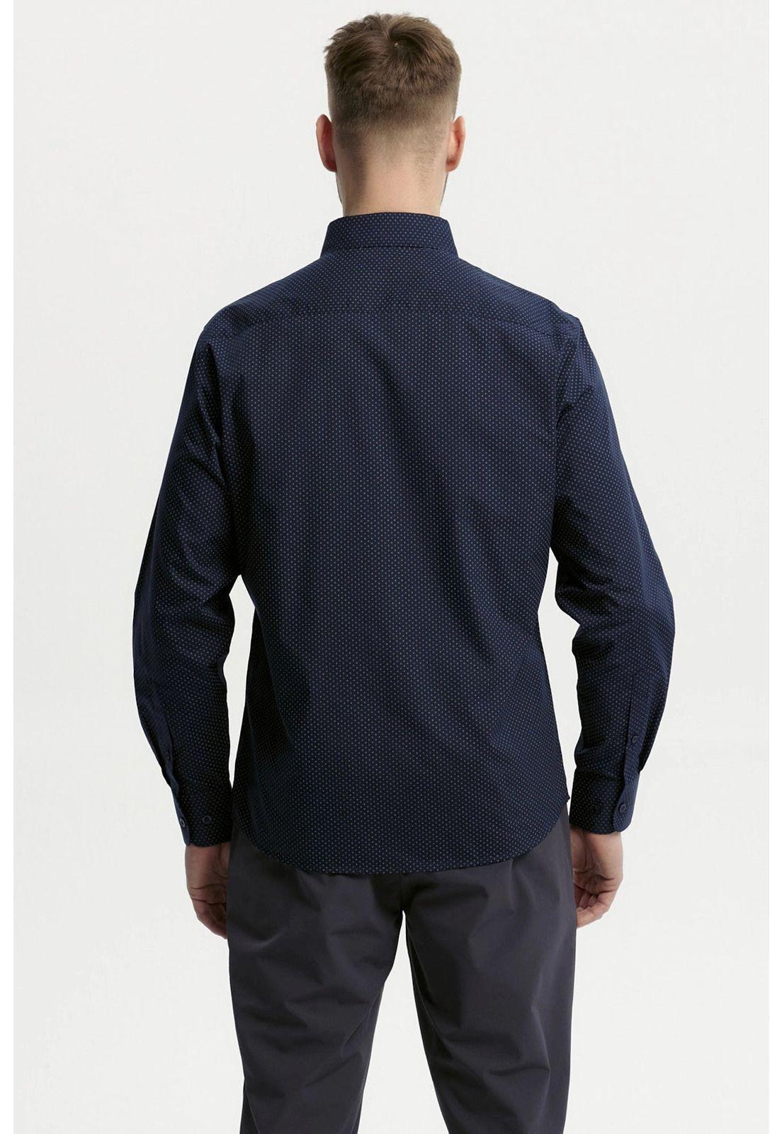 Camisa Hombre Fantasía Azul Marino - ll-2