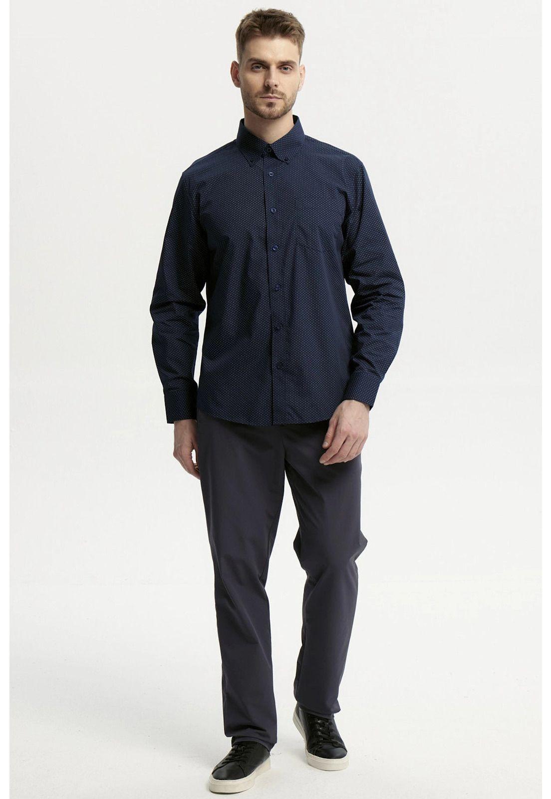 Camisa Hombre Fantasía Azul Marino - ll-3