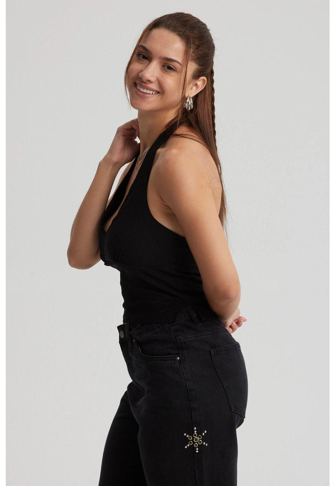 Polera Mujer Textura Negro - lV-1