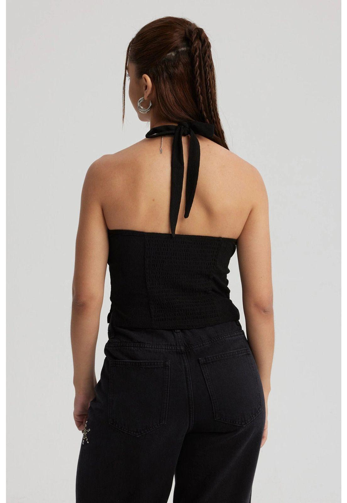 Polera Mujer Textura Negro - lV-2