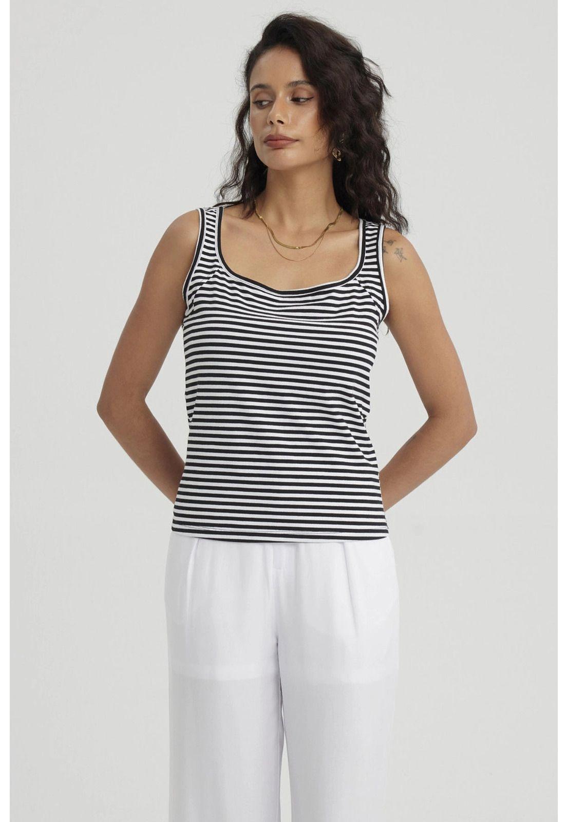 Polera Mujer Bipack Lisa Blanco / Negro-0