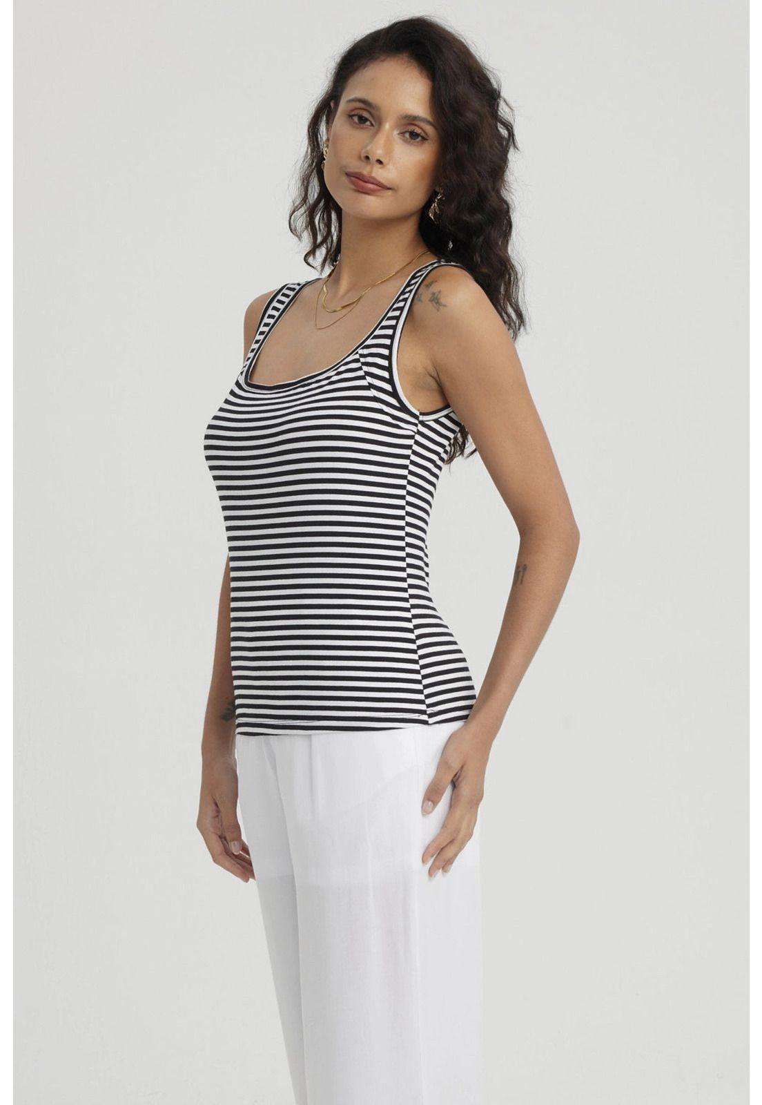 Polera Mujer Bipack Lisa Blanco / Negro-3