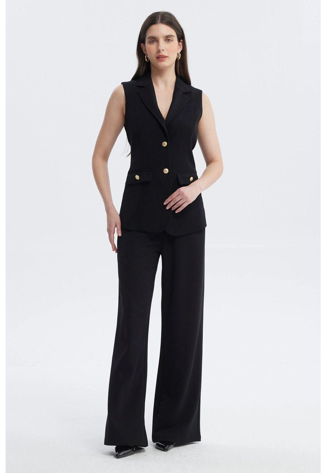 Blazer Mujer Gillette Largo Negro-3