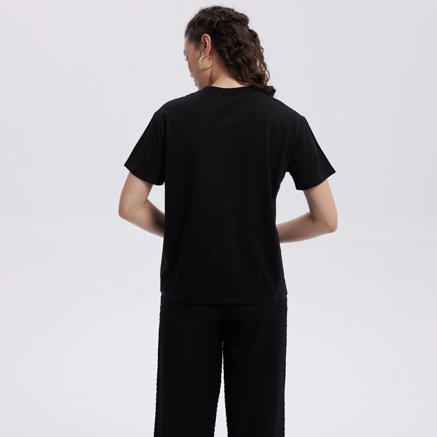 Polera Mujer Print Con Aplicación Negro-3