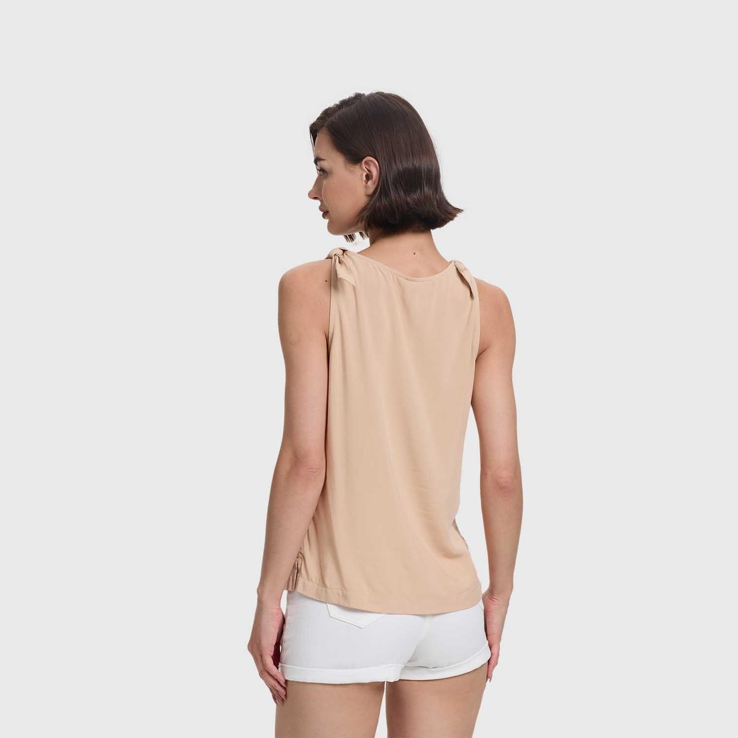 Blusa Mujer Aplicación Nudo Pabilo Beige Fashion's Park-2