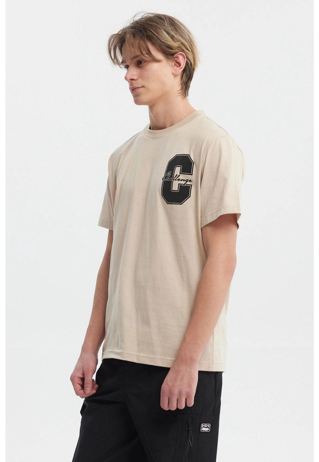 Polera Hombre Regular Fit Letra Beige-1